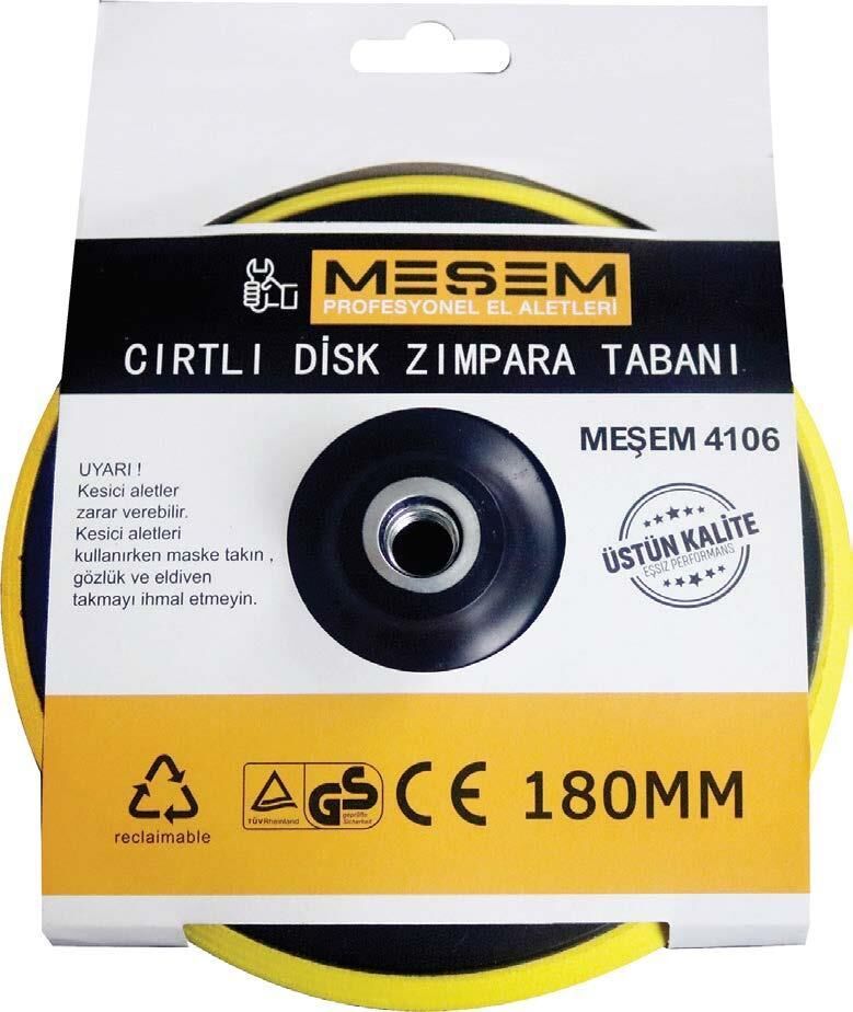 Meşem 4106 180 Cırtlı Disk Zımpara Tabanı