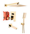 KARE - ANKASTRE BANYO SETİ 3 YOLLU GOLD