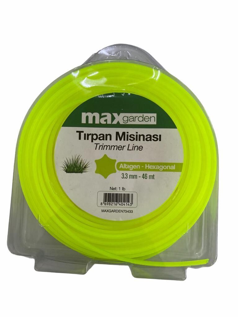 Max Garden Altıköşe Tırpan Misinası 3,3 mm 46 Metre