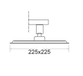 KARE - ANKASTRE TEPE DUŞ BAŞLIGI ABS (KROM - 225X225)