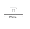 KARE - ANKASTRE TEPE DUS BASLIGI 304 PASLANMAZ (GOLD - 225X225)