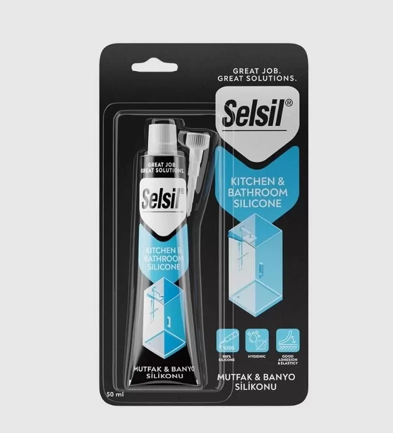 Selsil Mutfak ve Duşakabin Silikonu Şeffaf 50 ml