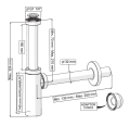 MOON AYARLANABİLİR SİFON - MAT SİYAH - ABS (MAX. 250 mm)