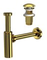 MOON PARLAK ALTIN SİFON - ELİXİR PUP UP''LI - (TAŞMA DELİKLİ) (MAX. 250 mm)
