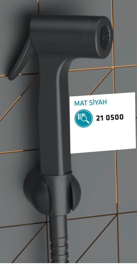 CONSOLATUS PASLANMAZ ÇELİK HORTUMLU TAHARETMATİK (MAT SİYAH)