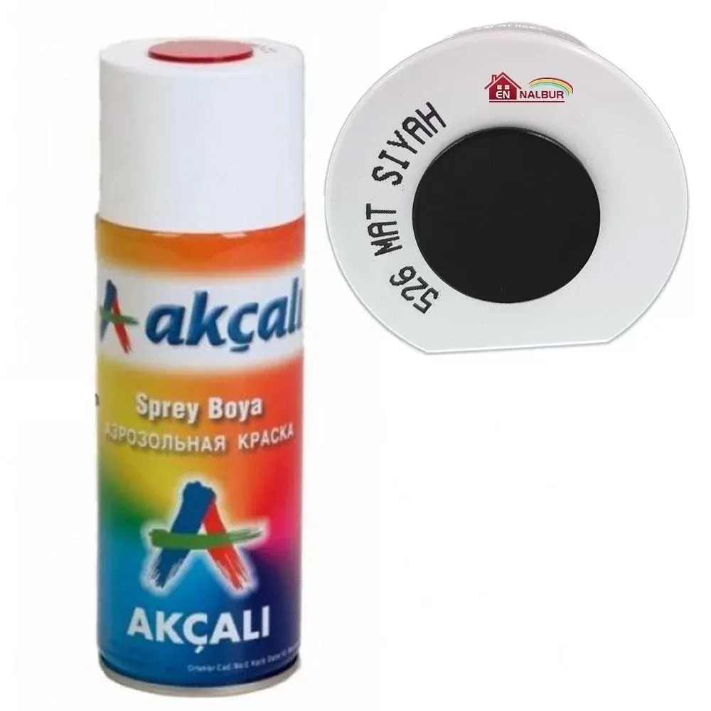 Akçalı Sprey Boya 400 ml 526 Mat Siyah