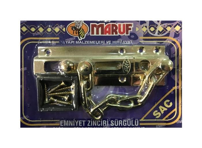 Maruf Sürgülü Kapı Emniyet Zinciri Sarı