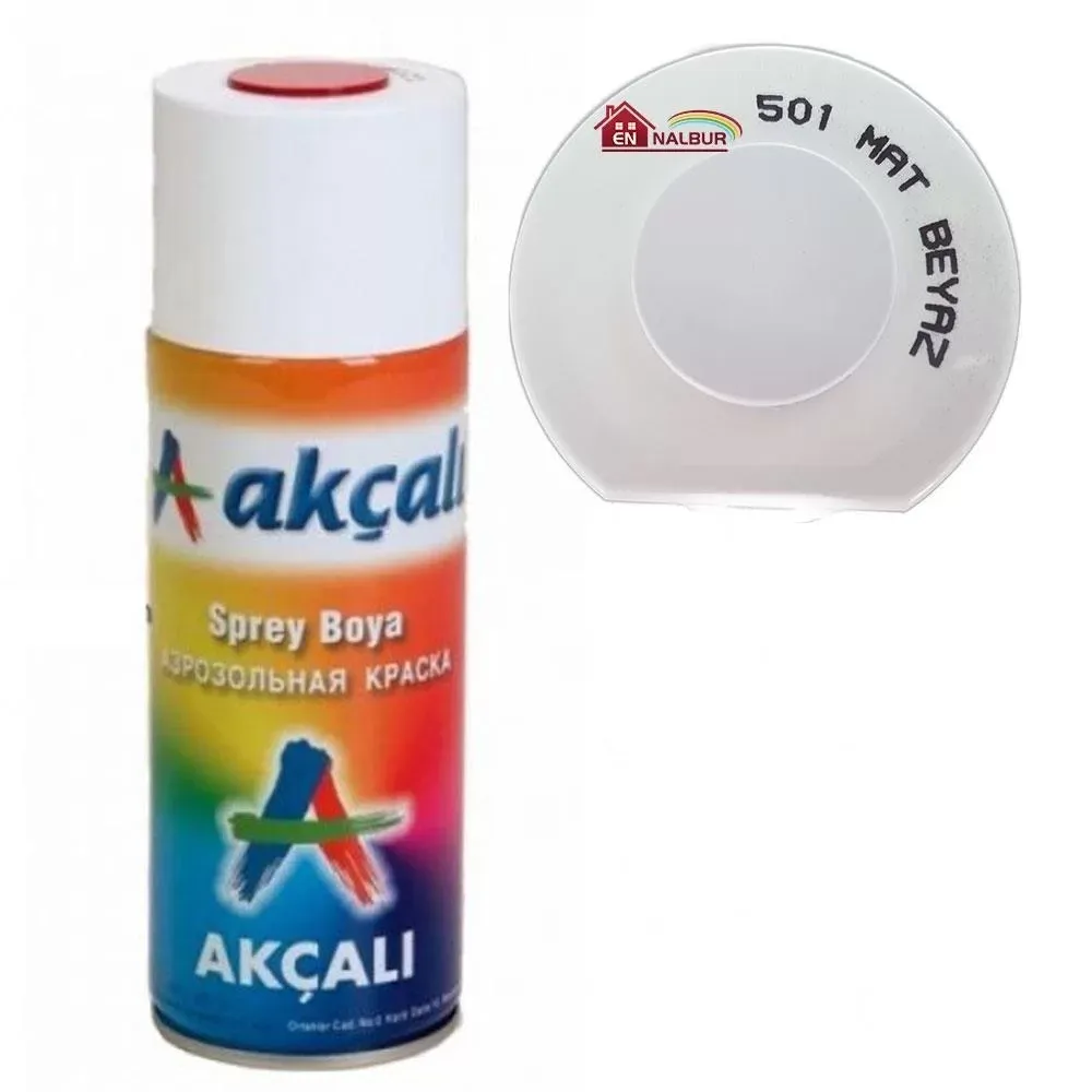 Akçalı Sprey Boya 400 ml 501 Mat Beyaz