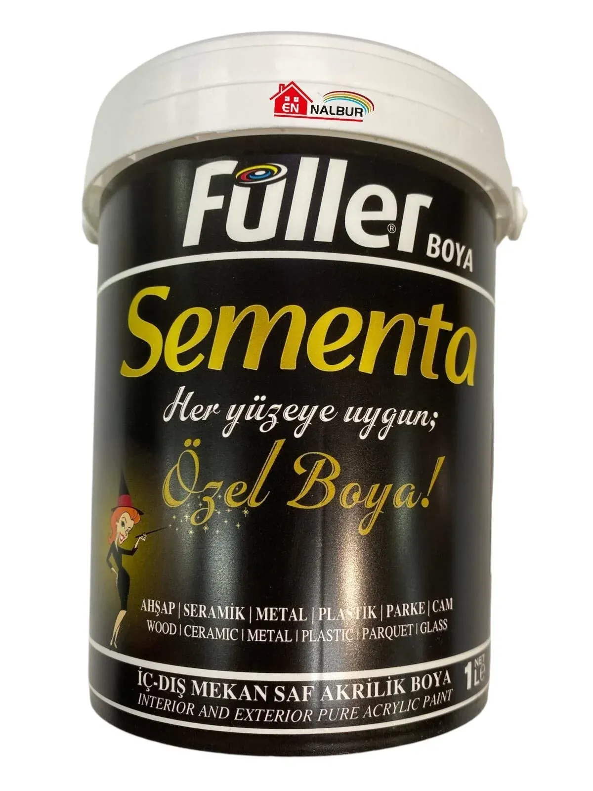 Sementa Özel Su Bazlı Saf Akrilik Boya 1 Litre Bej Beyaz