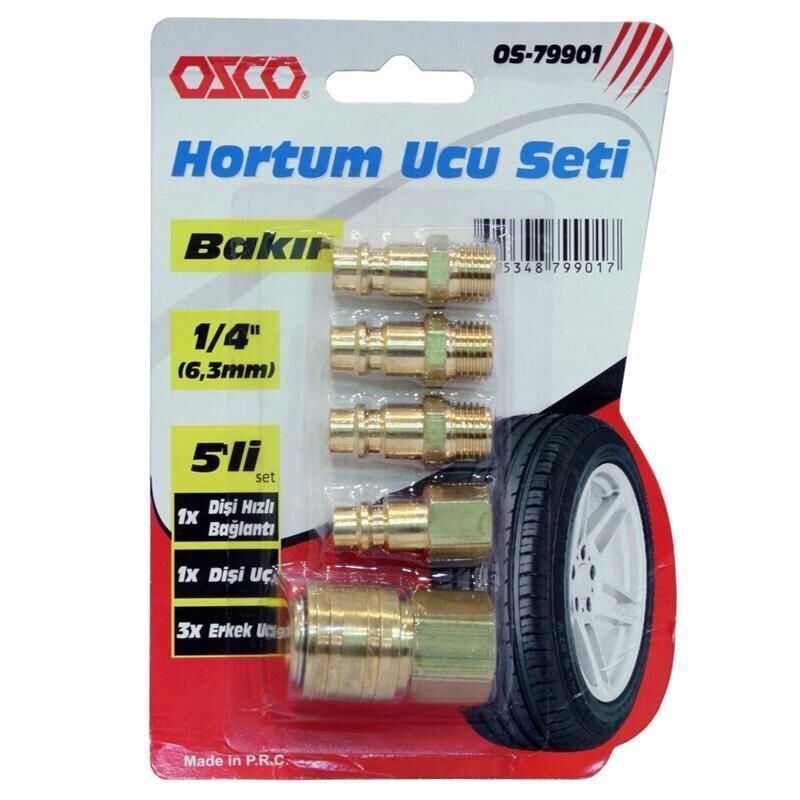 Osco 79901 Bakır Alaşımlı Hortum Ucu Seti 5 Parça