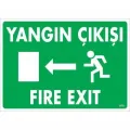 Yangın Çıkışı Sol Uyarı Levhası 25x35 KOD:870