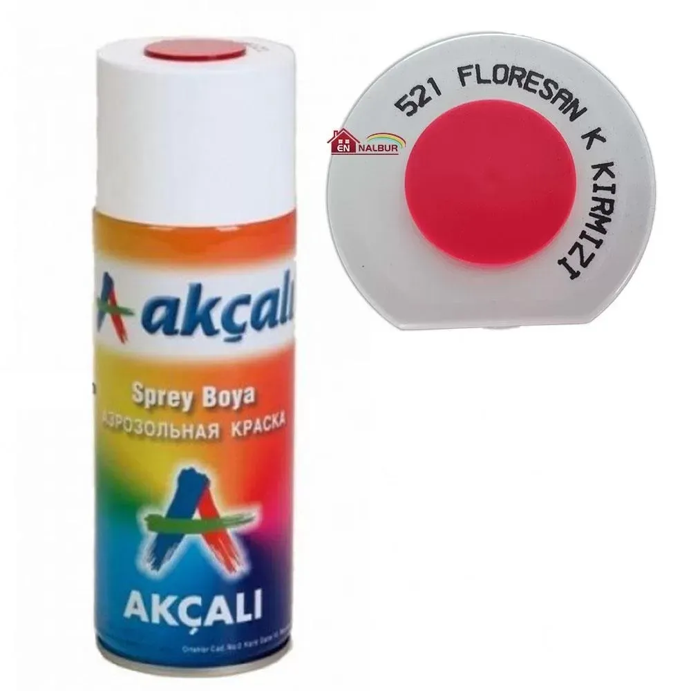 Akçalı Sprey Boya 400 ml 521 Florasan Koyu Kırmızı