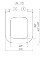 QUADRO KLOZET KAPAĞI (YAVAŞ KAPANAN - METAL MENTEŞELİ - ÜSTTEN SIKMALI)