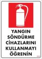 Yangın Söndürme Tüpü Uyarı Levhası 25x35 KOD:859