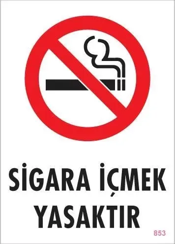 Sigara İçmek Yasaktır Uyarı Levhası 25x35 KOD:853