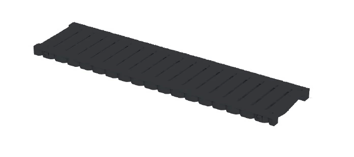 PLASTİK DRENAJ KANALI IZGARASI SİYAH 130x500 mm