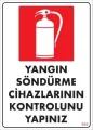 Yangın Söndürme Tüpü Uyarı Levhası 25x35 KOD:860